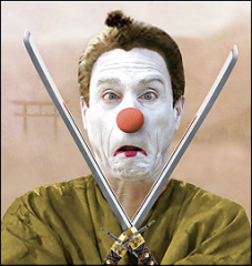 7x1 Samurai promotional image - samurai in clownface